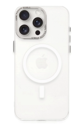 Newface iPhone 15 Pro Kılıf Anka PC Magneticsafe Sert Metal Kapak - Şeffaf resmi