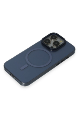 Newface iPhone 15 Pro Max Kılıf Anka PC Magneticsafe Sert Metal Kapak - Lacivert resmi