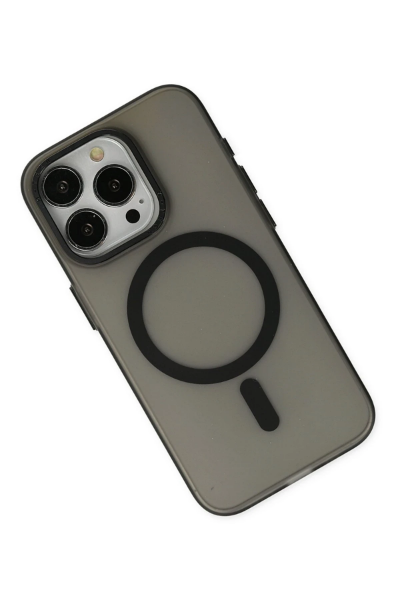 Newface iPhone 15 Pro Max Kılıf Lodos Magneticsafe Mat Kapak - Siyah resmi