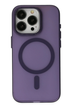 Newface iPhone 15 Pro Max Kılıf Lodos Magneticsafe Mat Kapak - Mor resmi