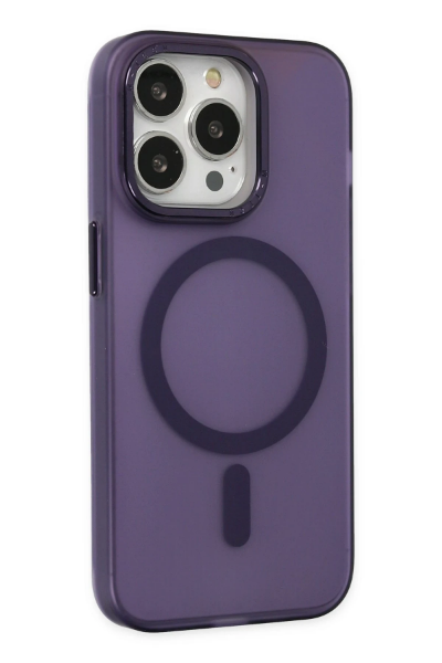 Newface iPhone 15 Pro Max Kılıf Lodos Magneticsafe Mat Kapak - Mor resmi