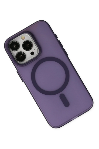 Newface iPhone 15 Pro Max Kılıf Lodos Magneticsafe Mat Kapak - Mor resmi
