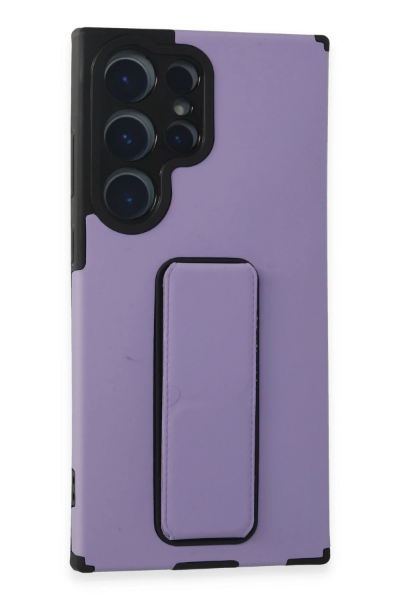 Newface Samsung Galaxy S23 Ultra Kılıf Mega Standlı Silikon - Lila resmi