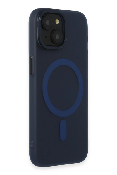 Newface iPhone 15 Kılıf Lodos Magneticsafe Mat Kapak - Mavi resmi