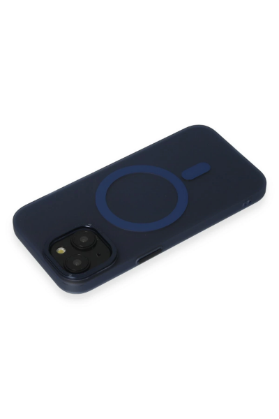 Newface iPhone 15 Kılıf Lodos Magneticsafe Mat Kapak - Mavi resmi