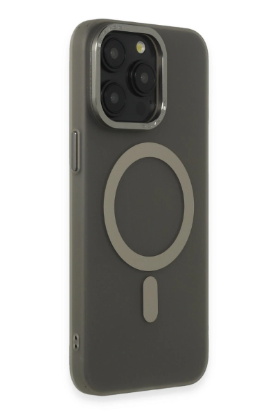 Newface iPhone 15 Pro Kılıf Lodos Magneticsafe Mat Kapak - Titan Gri resmi