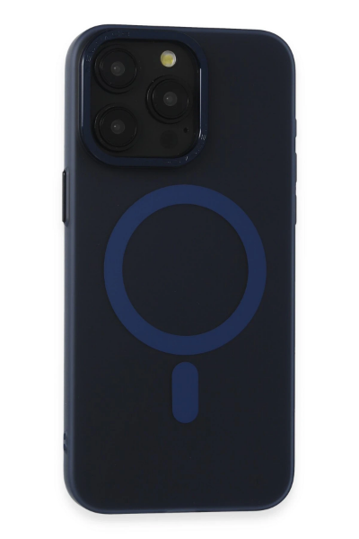 Newface iPhone 15 Pro Kılıf Lodos Magneticsafe Mat Kapak - Mavi resmi