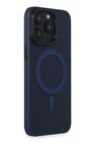 Newface iPhone 15 Pro Kılıf Lodos Magneticsafe Mat Kapak - Mavi resmi