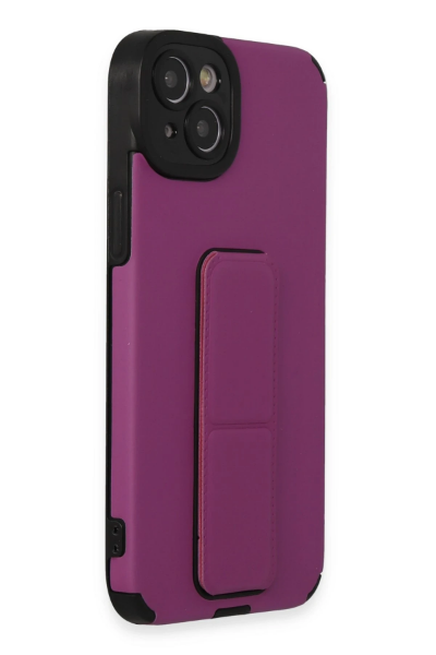 Newface iPhone 14 Plus Kılıf Mega Standlı Silikon - Mor resmi