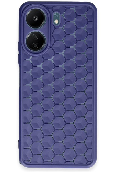 Newface Xiaomi Redmi 13C Kılıf Petek Silikon Kapak - Lacivert resmi