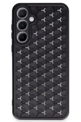 Newface Samsung Galaxy A35 5G Kılıf Petek Silikon Kapak - Siyah resmi