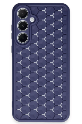 Newface Samsung Galaxy A35 5G Kılıf Petek Silikon Kapak - Lacivert resmi