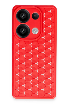 Newface Xiaomi Redmi Note 13 Pro 4G Kılıf Petek Silikon Kapak - Kırmızı resmi