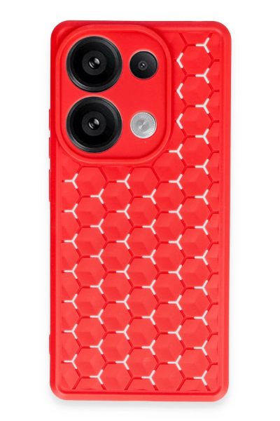 Newface Xiaomi Redmi Note 13 Pro 4G Kılıf Petek Silikon Kapak - Kırmızı resmi