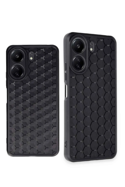 Newface Xiaomi Redmi 13C Kılıf Petek Silikon Kapak - Siyah resmi