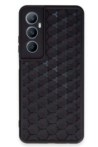 Newface Realme C65 Kılıf Petek Silikon Kapak - Siyah resmi