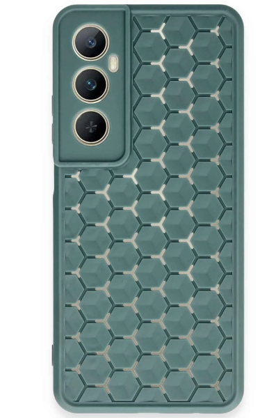 Newface Realme C65 Kılıf Petek Silikon Kapak - Koyu Yeşil resmi