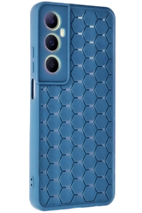 Newface Realme C65 Kılıf Petek Silikon Kapak - Mavi resmi