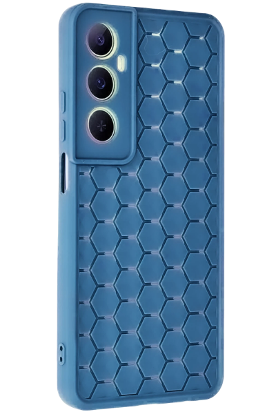 Newface Realme C65 Kılıf Petek Silikon Kapak - Mavi resmi