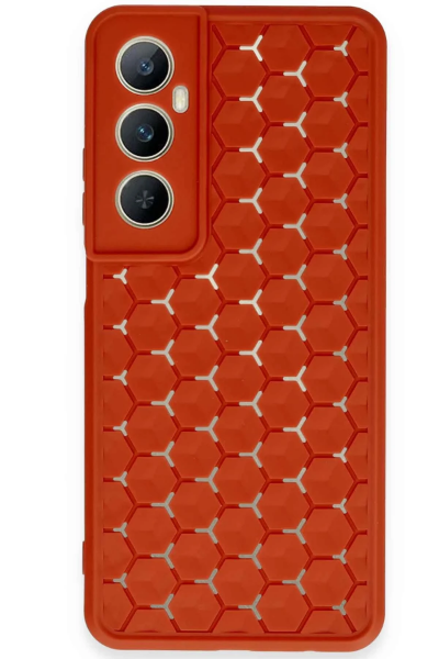Newface Realme C65 Kılıf Petek Silikon Kapak - Kırmızı resmi