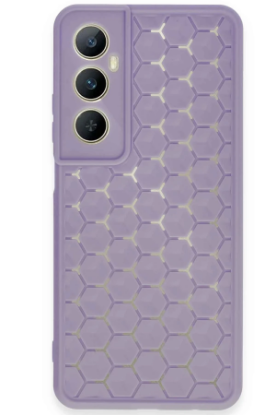 Newface Realme C65 Kılıf Petek Silikon Kapak - Lila resmi