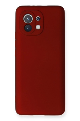Newface Xiaomi Mi 11 Kılıf First Silikon - Bordo resmi