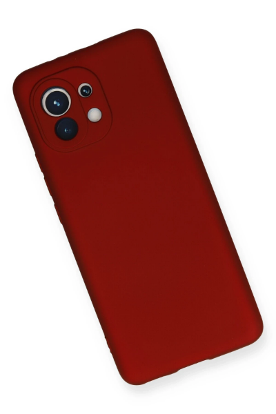 Newface Xiaomi Mi 11 Kılıf First Silikon - Bordo resmi
