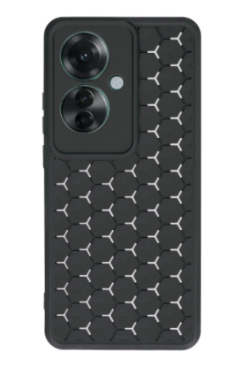 Newface Oppo Reno 11F Kılıf Petek Silikon Kapak - Siyah resmi