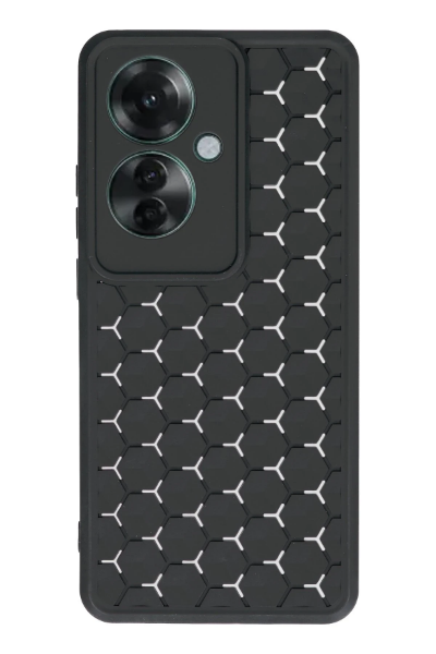 Newface Oppo Reno 11F Kılıf Petek Silikon Kapak - Siyah resmi