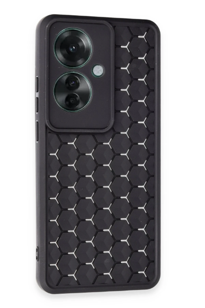 Newface Oppo Reno 11F Kılıf Petek Silikon Kapak - Siyah resmi