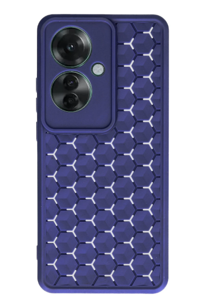 Newface Oppo Reno 11F Kılıf Petek Silikon Kapak - Lacivert resmi