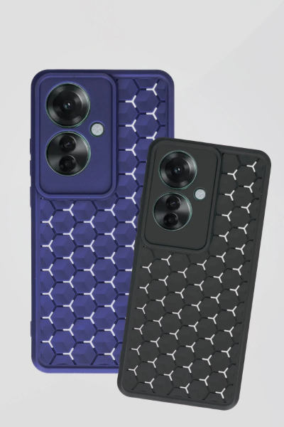 Newface Oppo Reno 11F Kılıf Petek Silikon Kapak - Koyu Yeşil resmi