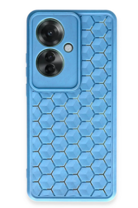 Newface Oppo Reno 11F Kılıf Petek Silikon Kapak - Mavi resmi