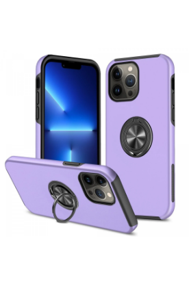 Newface iPhone 13 Pro Max Kılıf Elit Yüzüklü Kapak - Mor resmi