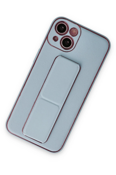 Newface iPhone 14 Plus Kılıf Coco Deri Standlı Kapak - Sky Blue resmi