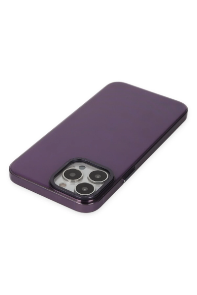 Newface iPhone 13 Pro Max Kılıf Anka PC Sert Metal Kapak - Mor resmi