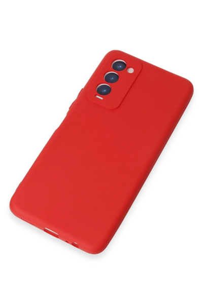 Newface Tecno Camon 18 Kılıf First Silikon - Kırmızı resmi