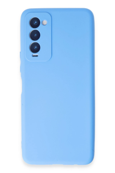 Newface Tecno Camon 18 Kılıf First Silikon - Mavi resmi