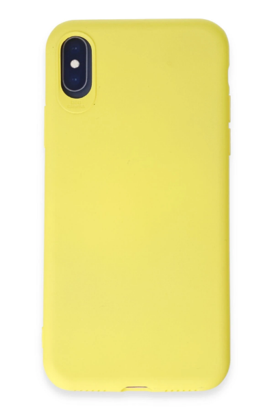 Newface iPhone X Kılıf First Silikon - Sarı resmi