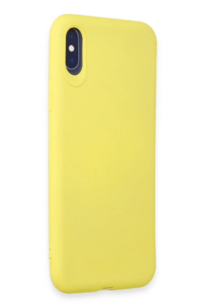 Newface iPhone X Kılıf First Silikon - Sarı resmi