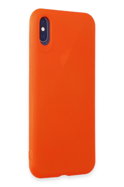 Newface iPhone X Kılıf First Silikon - Parlak Turuncu resmi