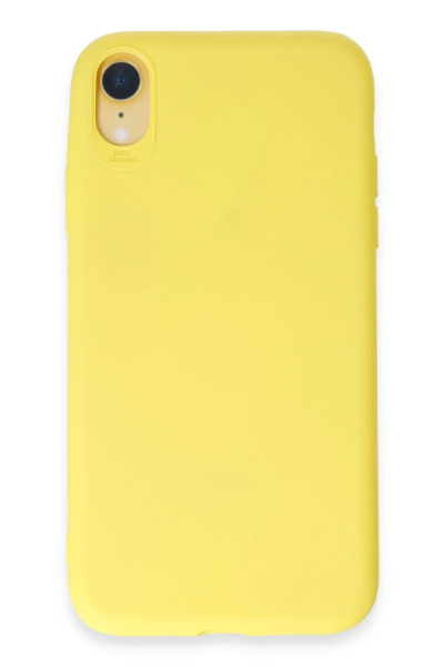 Newface iPhone XR Kılıf First Silikon - Sarı resmi