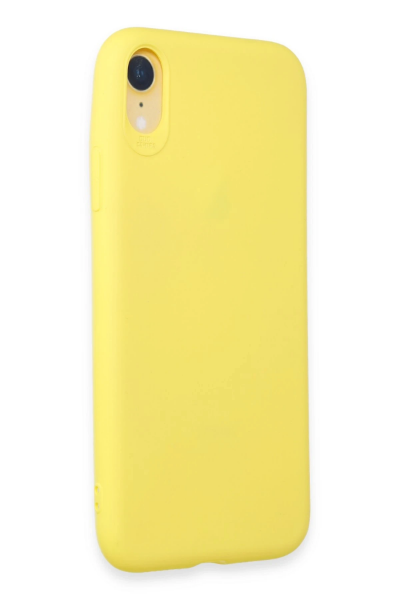 Newface iPhone XR Kılıf First Silikon - Sarı resmi