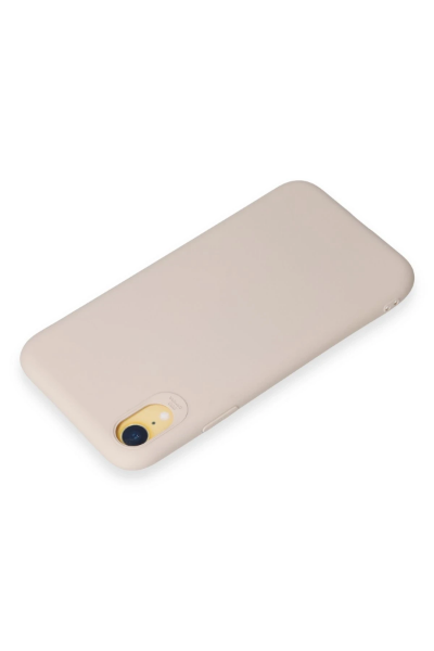Newface iPhone XR Kılıf First Silikon - Krem resmi
