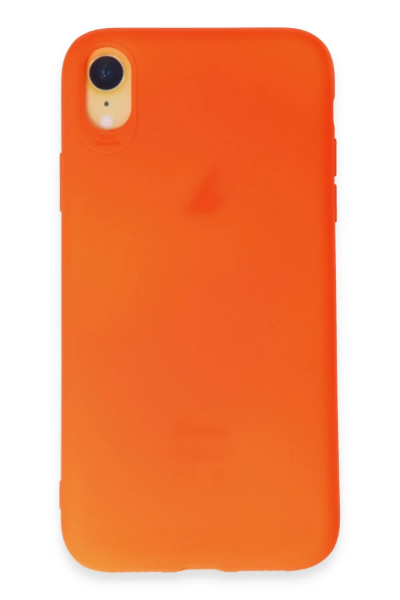 Newface iPhone XR Kılıf First Silikon - Parlak Turuncu resmi