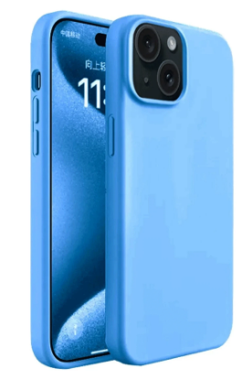 Newface iPhone 15 Plus Kılıf First Silikon - Mavi resmi