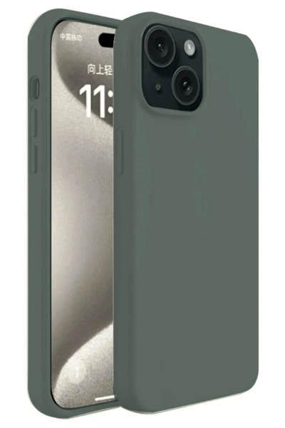 Newface iPhone 15 Plus Kılıf First Silikon - Koyu Yeşil resmi