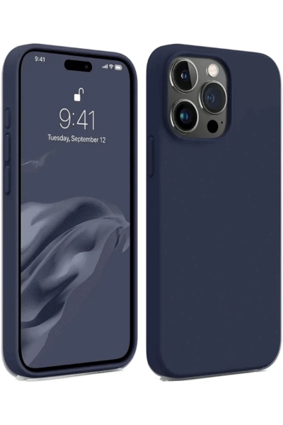 Newface iPhone 15 Pro Kılıf First Silikon - Lacivert resmi