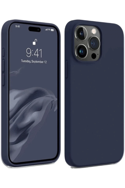 Newface iPhone 15 Pro Max Kılıf First Silikon - Lacivert resmi