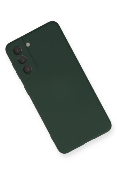 Newface Samsung Galaxy S21 Kılıf Nano içi Kadife Silikon - Koyu Yeşil resmi